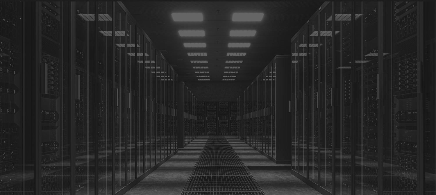Interior aisle of a data center